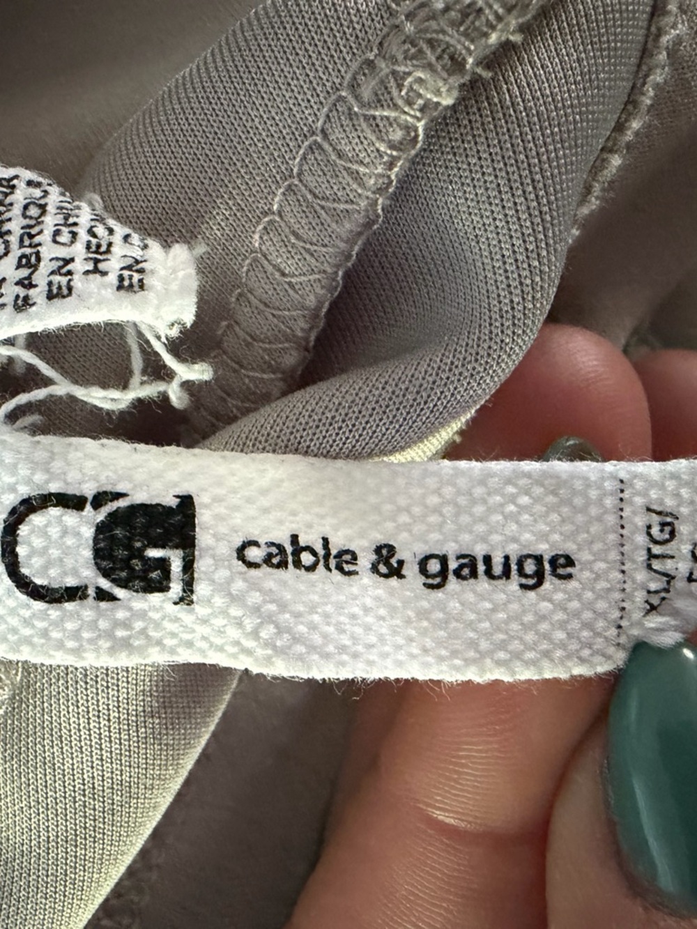 Cable & Gauge Neutral Gray Top with Branded Tag - Picture 3 of 5